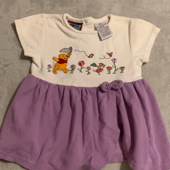 Disney Piglet Winnie The Pooh 100 Acre Purple Dress 24 Months Embroidered Y2K - Picture 1 of 6